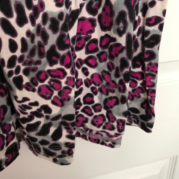 Cheetah Print Floral Shoulder Mini Dress Women's XS/S Girls 14 Pink With Belt - Picture 4 of 8